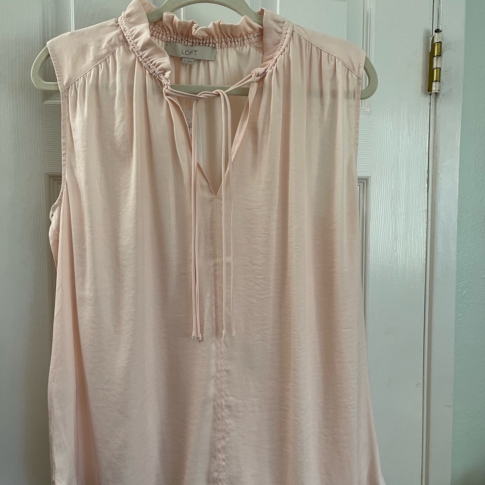 Loft Sleeveless Pale Pink Blouse